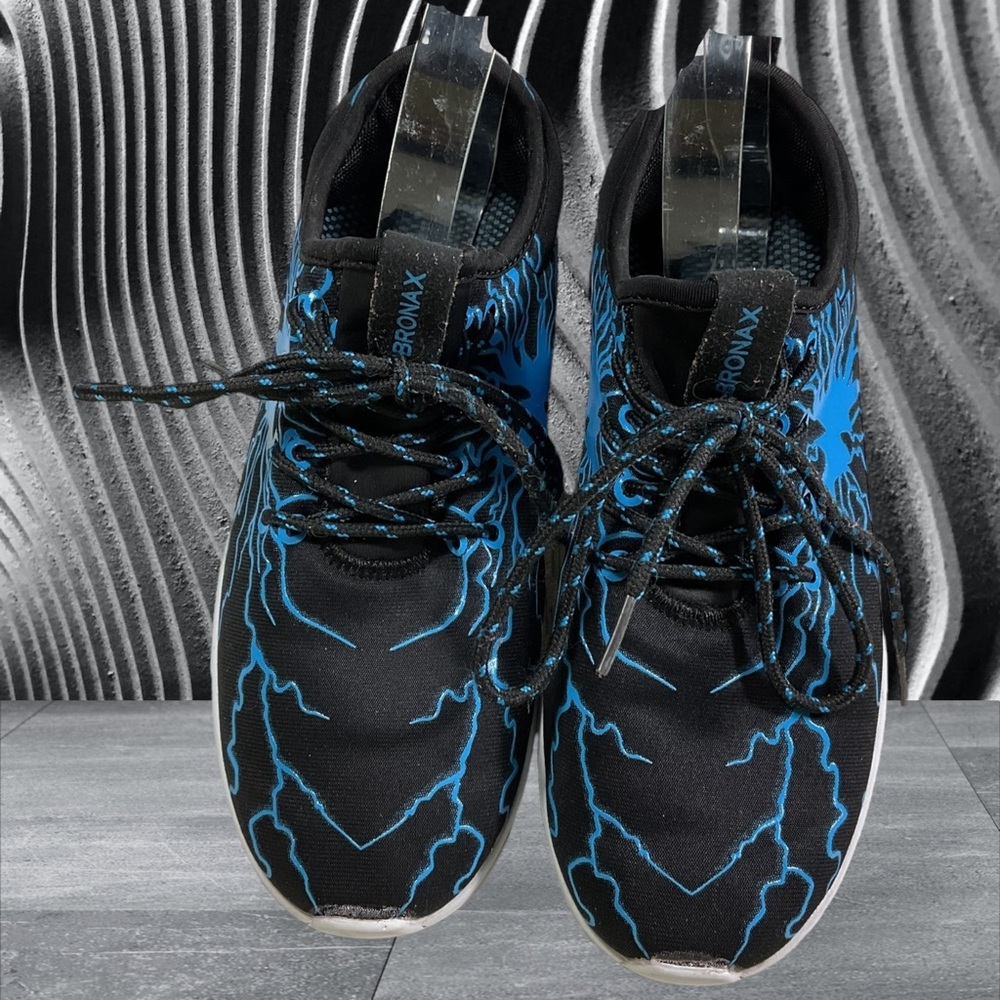 Bronax Women’s YZ5 YZ8 Blue Black Lace Up Low Top TRAINERS Sneaker EU 37/US 6.5